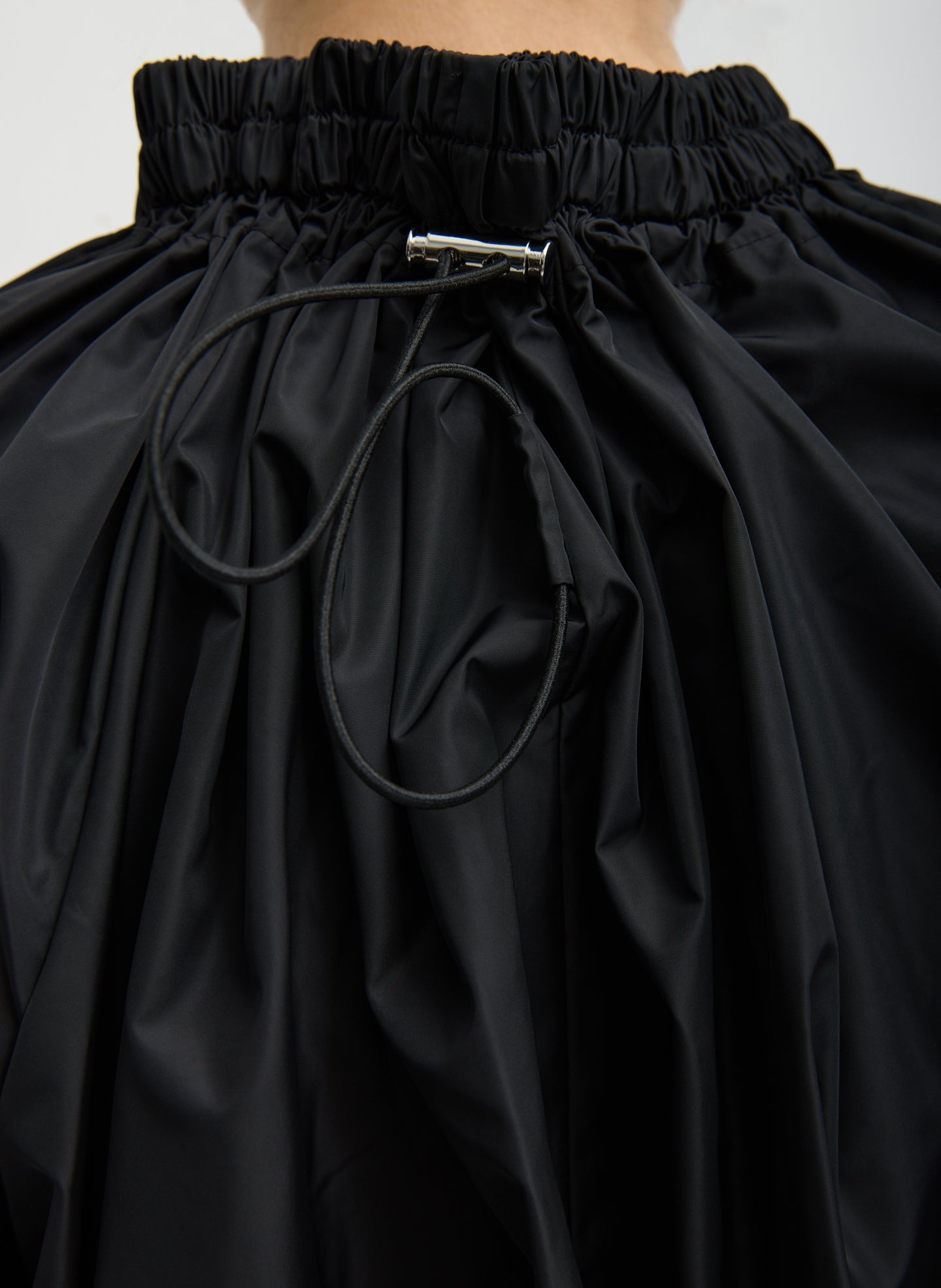 Italian Sporty Nylon Shirred Anorak Top | Tibi Black