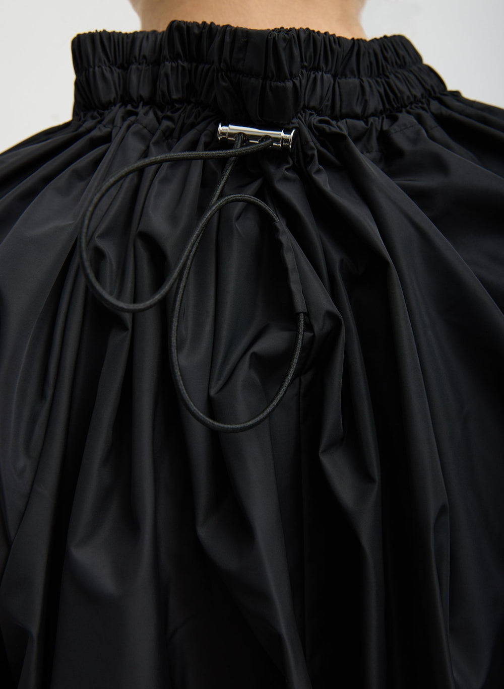 Italian Sporty Nylon Shirred Anorak Top | Tibi Black