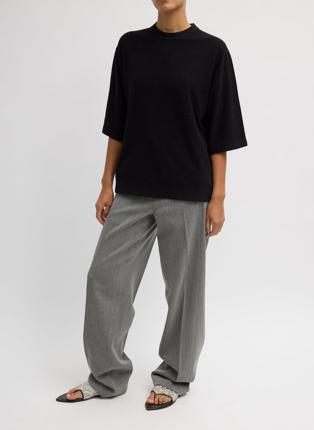 Sable Oversized Easy T-Shirt | Tibi Black
