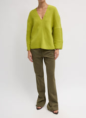 Viscose Plisse Hinged Long Sleeve Top | Tibi Pea Pod