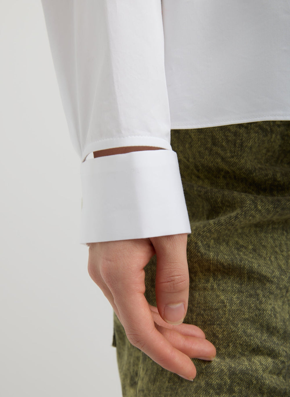 Eco Poplin Funnel Neck Dolman Top | Tibi White