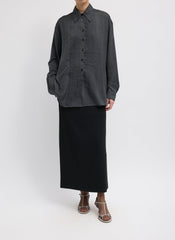 Silk Voile Easy Pintucked Shirt | Tibi Graphite