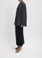 Silk Voile Easy Pintucked Shirt | Tibi Graphite