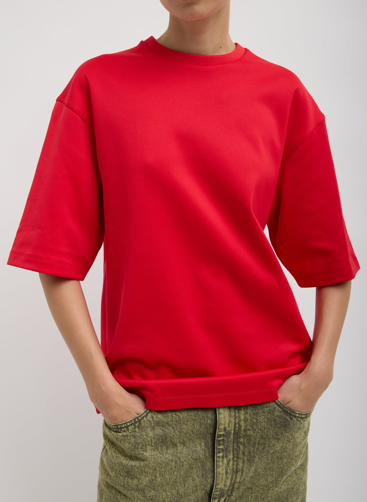 Active Knit Easy T-Shirt | Tibi Red