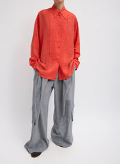 Silk Voile Easy Pintucked Shirt | Tibi Red