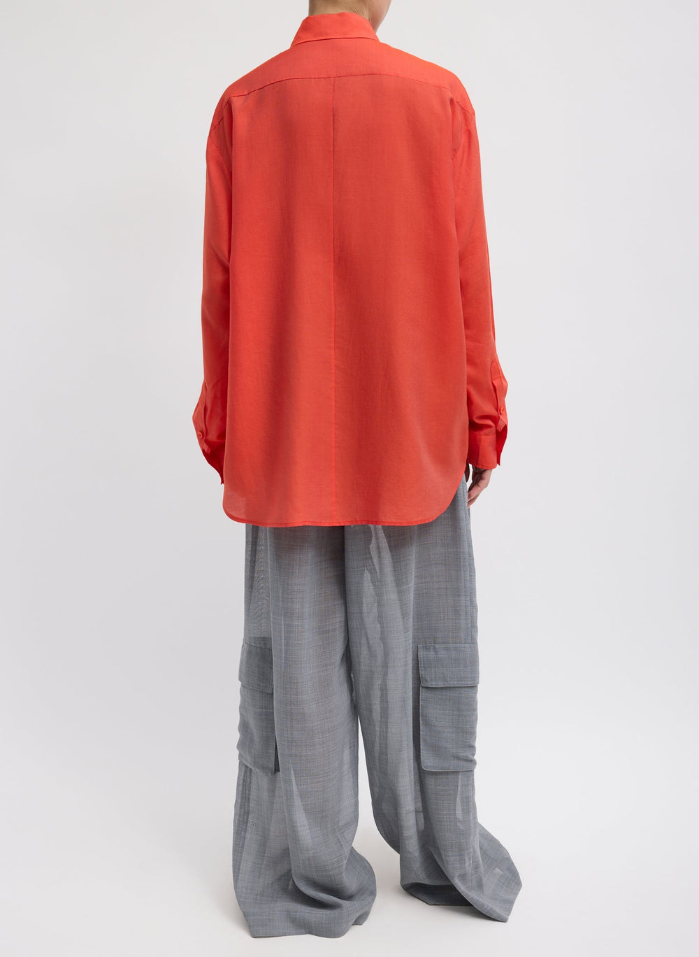Silk Voile Easy Pintucked Shirt | Tibi Red
