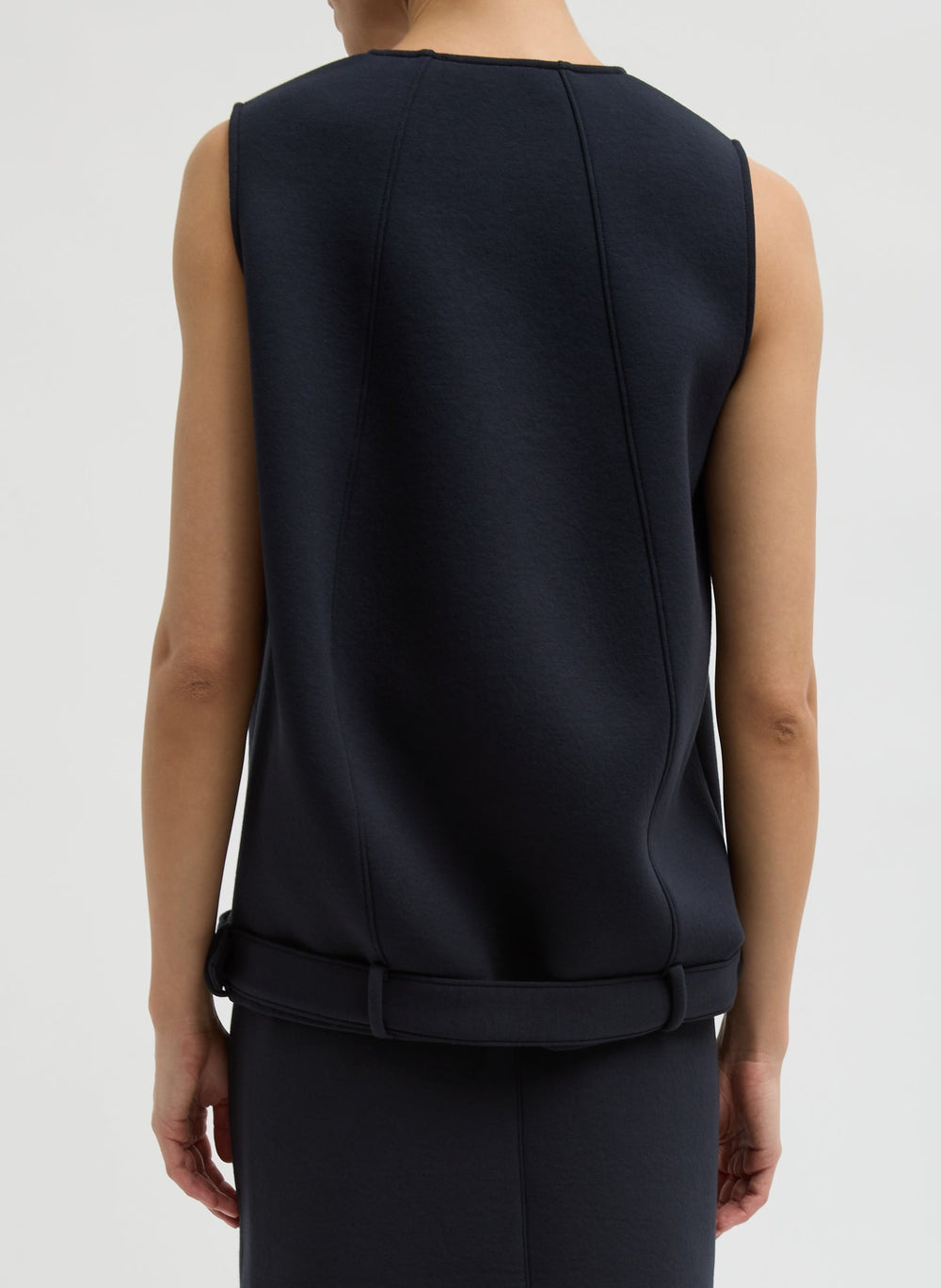Bonded Viscose Tank Top | Tibi Dark Navy
