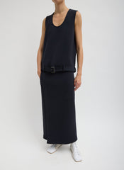 Bonded Viscose Tank Top | Tibi Dark Navy