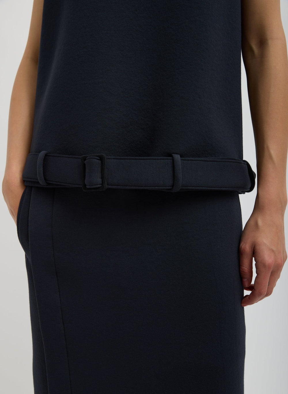 Bonded Viscose Tank Top | Tibi Dark Navy