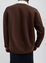 Bonded Viscose Sculpted Polo | Tibi Brown