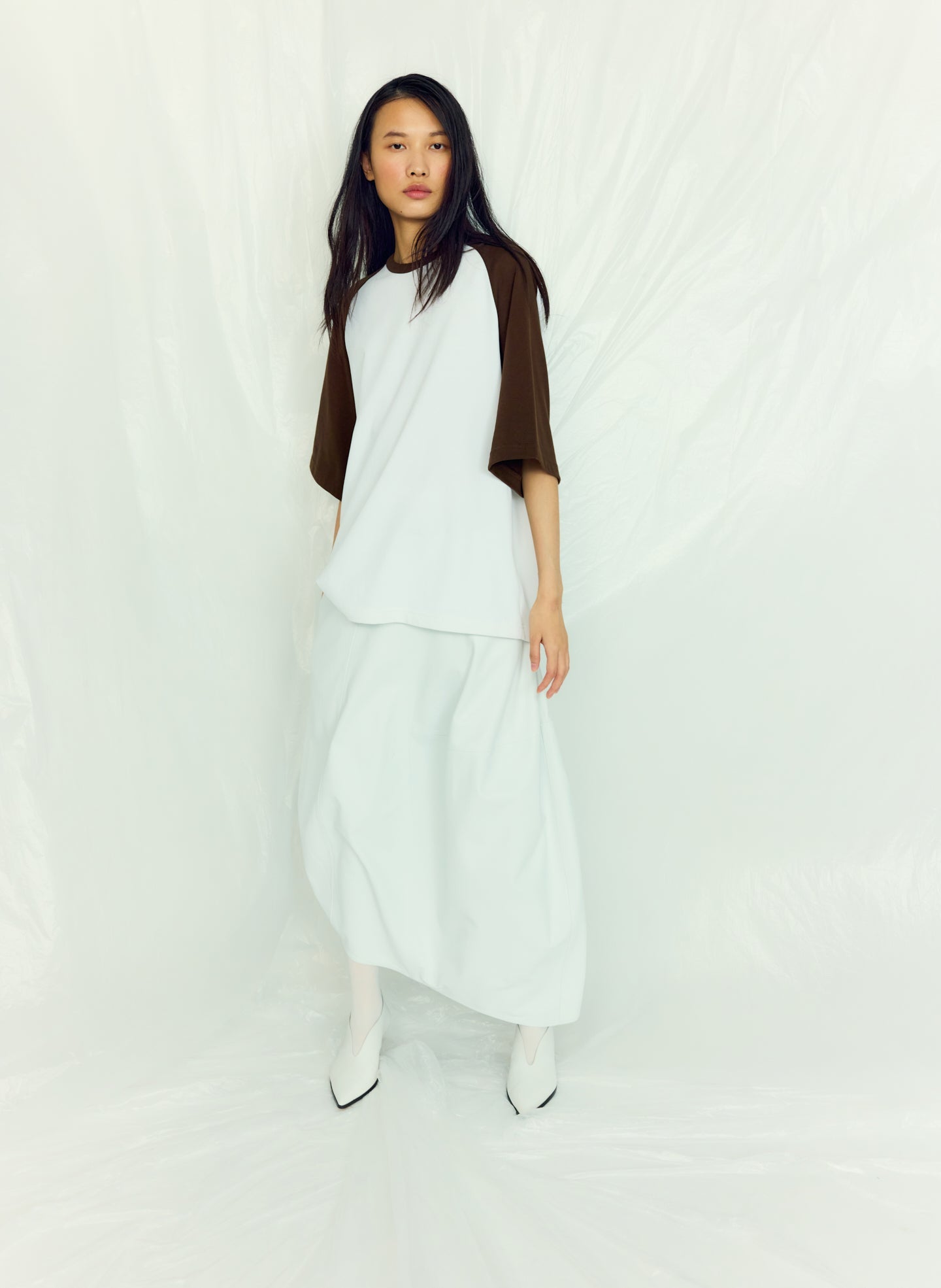 Perfect Baseball T-Shirt | Tibi Brown Multi