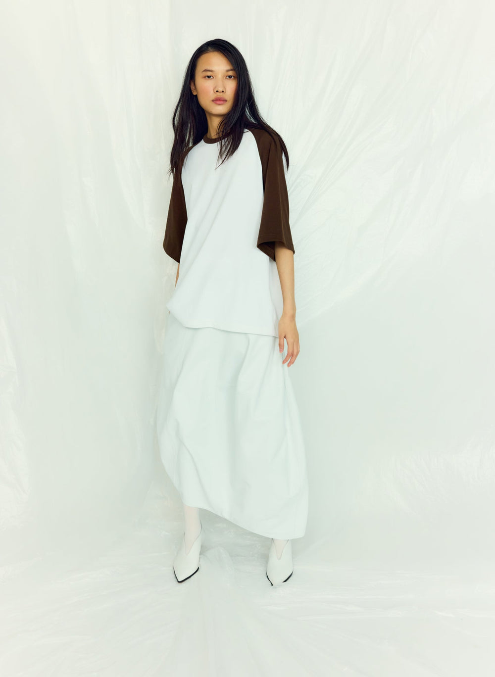 Perfect Baseball T-Shirt | Tibi Brown Multi