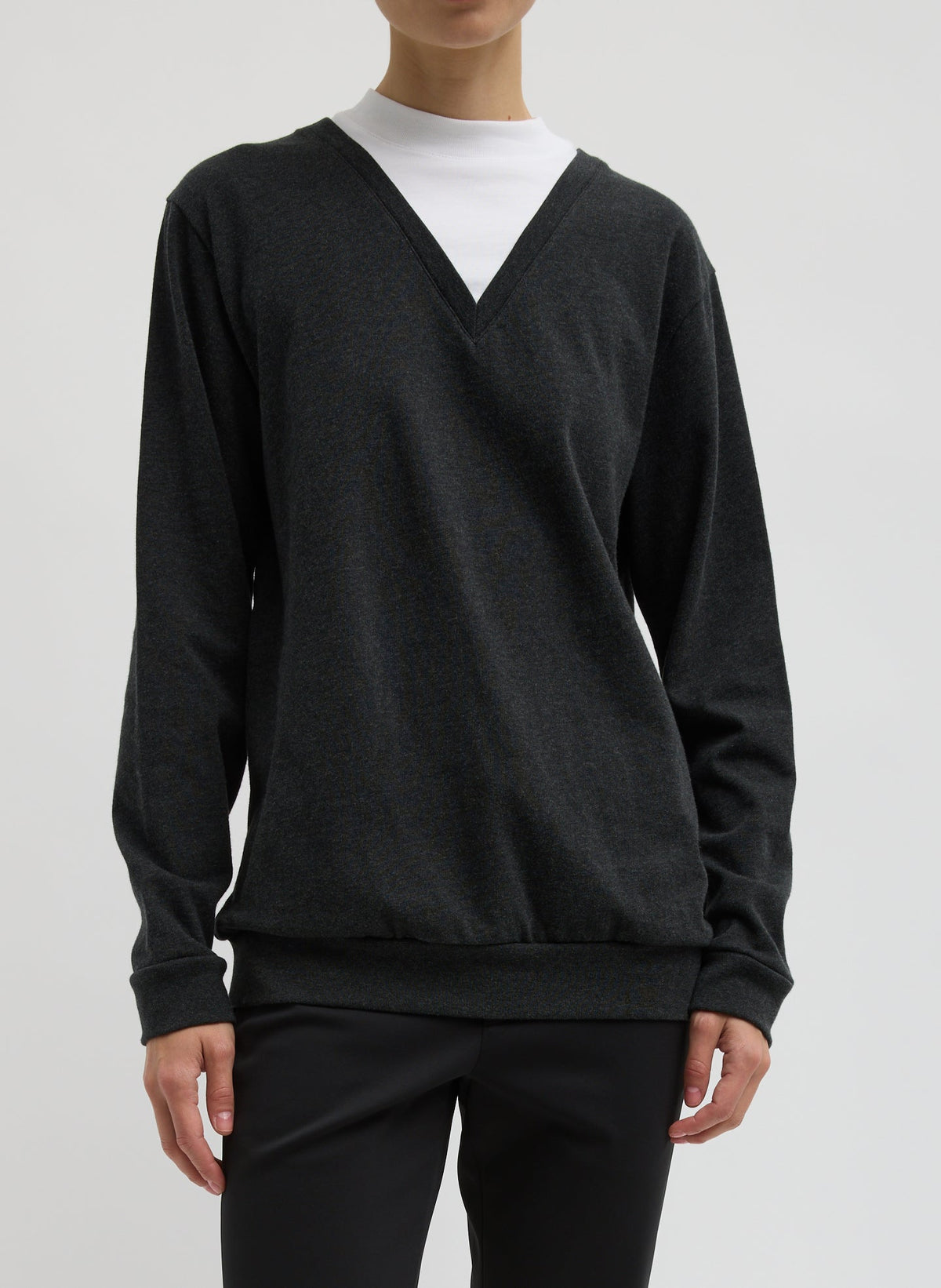 Perfect T-Shirt Trompe L'oeil Top | Tibi Grey Multi