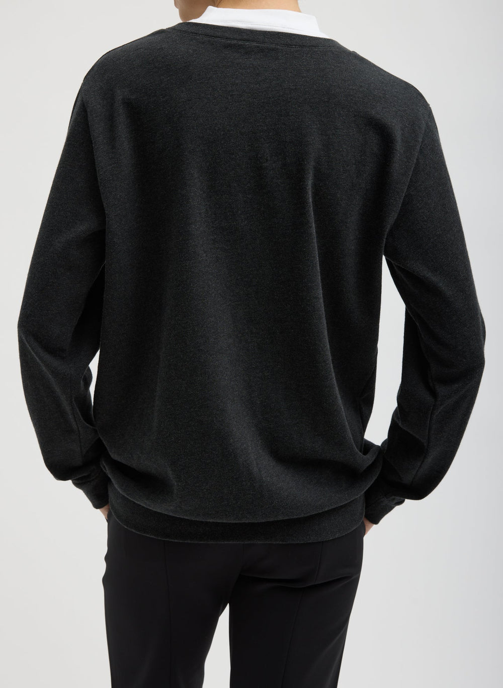 Perfect T-Shirt Trompe L'oeil Top | Tibi Grey Multi