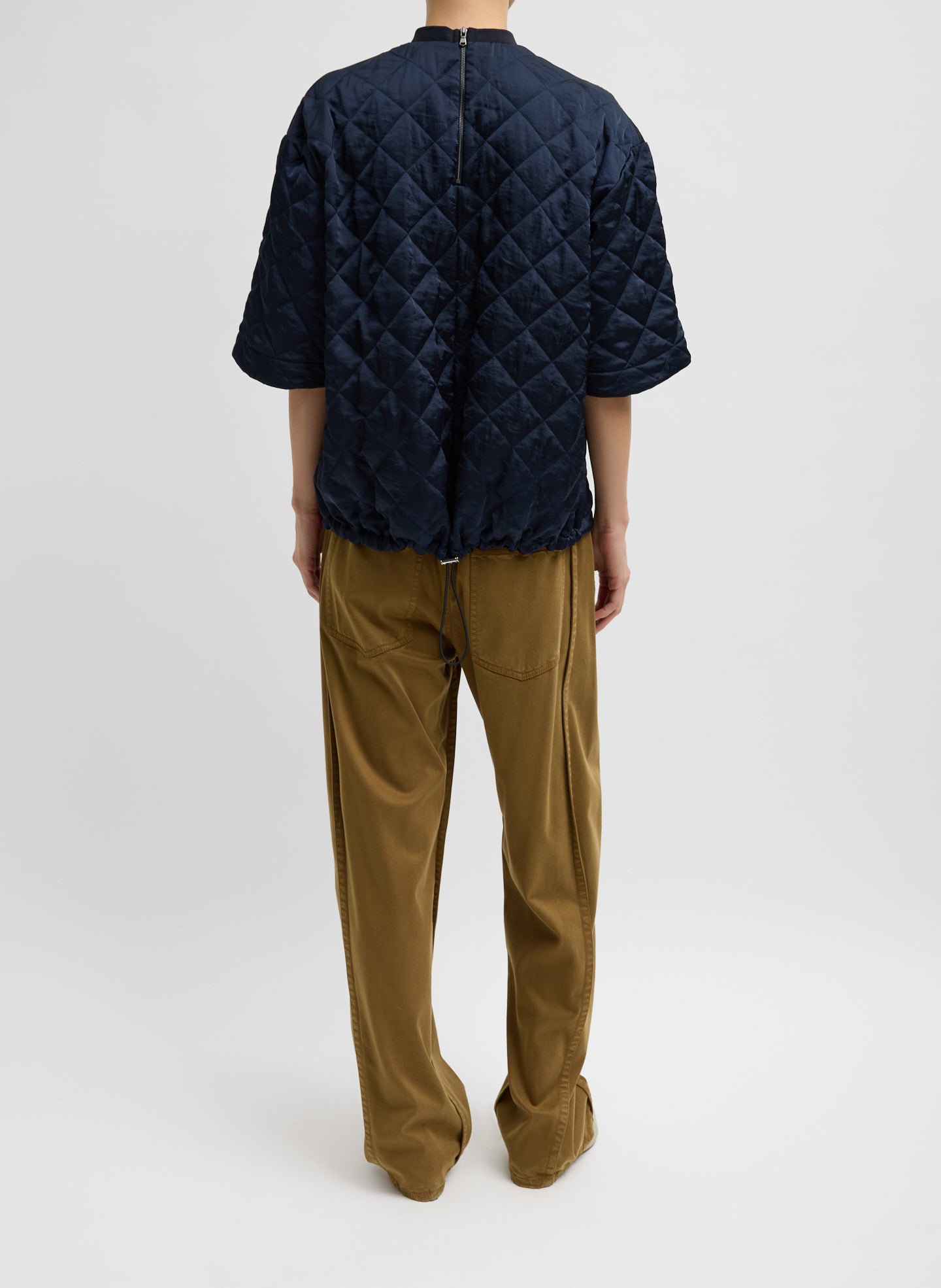 Cozy Quilting Anorak T-Shirt | Tibi Navy
