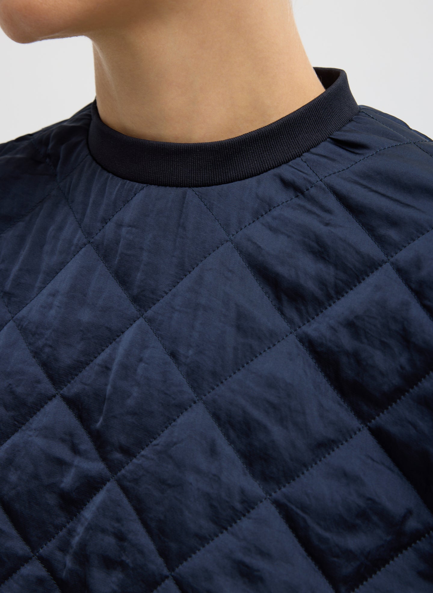 Cozy Quilting Anorak T-Shirt | Tibi Navy