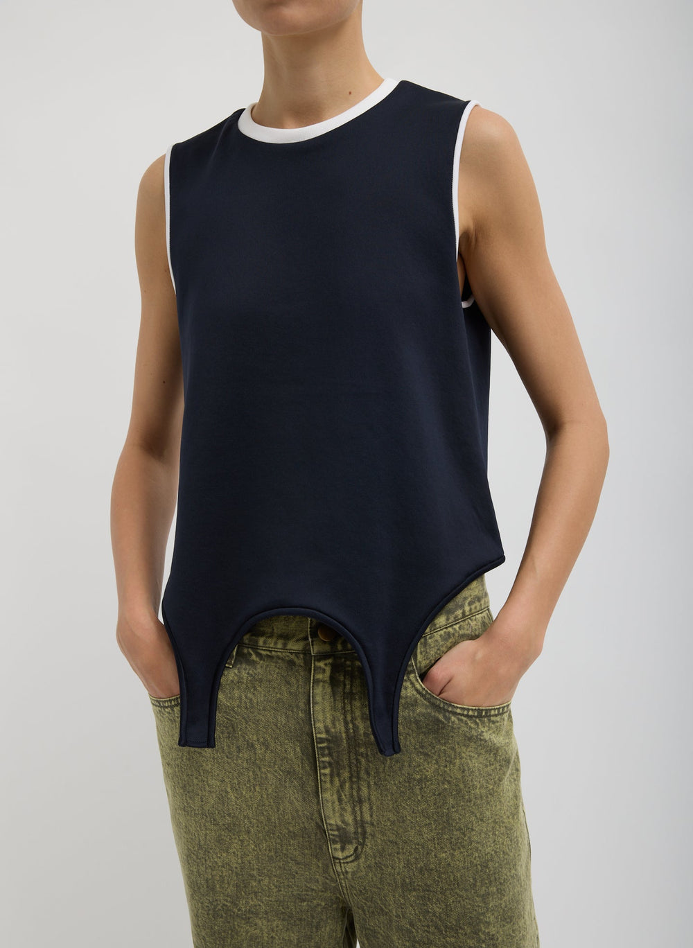 Active Knit Flip Tank | Tibi Navy