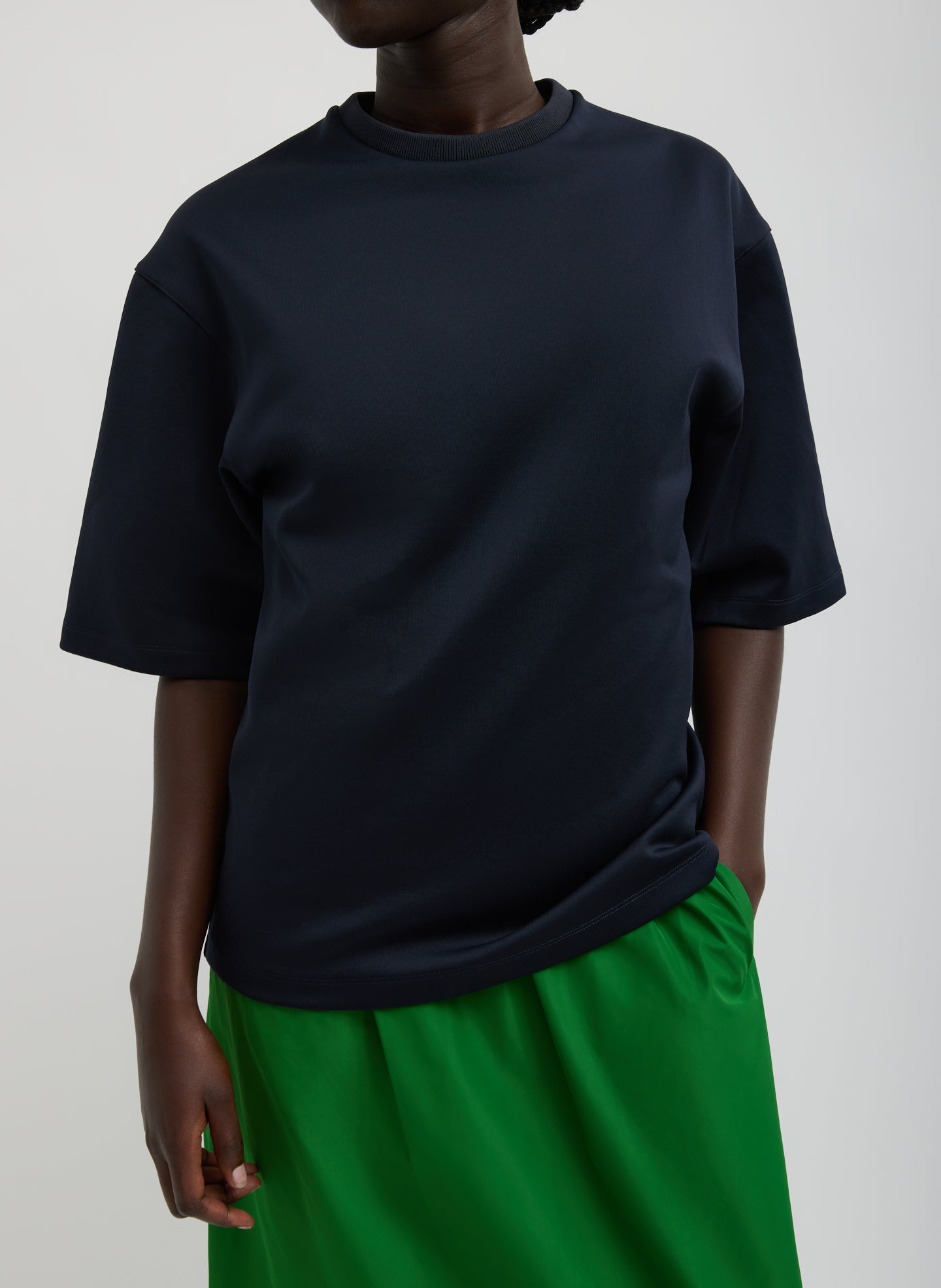 Active Knit Easy T-Shirt | Tibi Navy