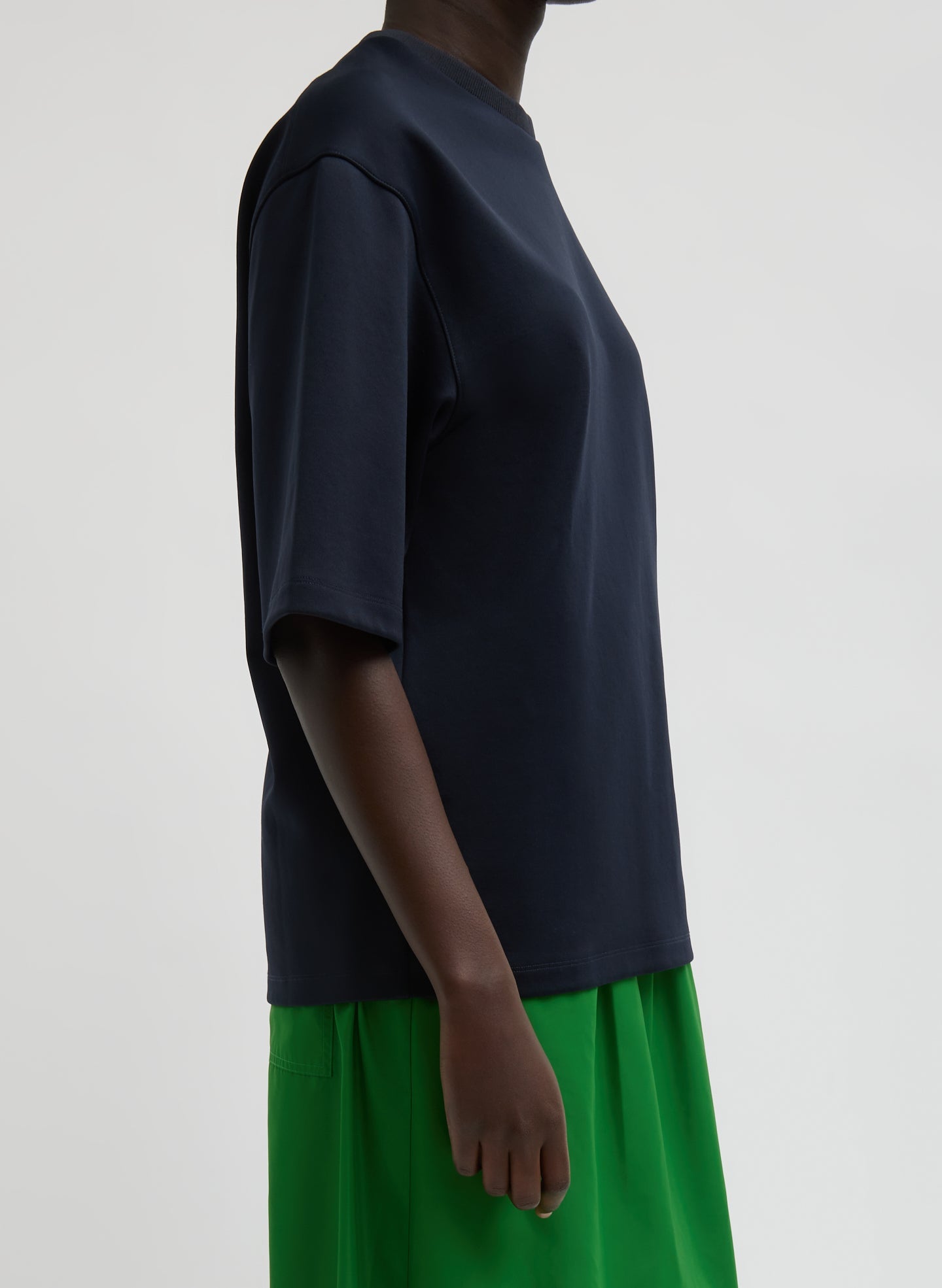 Active Knit Easy T-Shirt | Tibi Navy