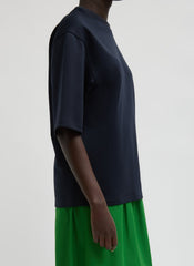 Active Knit Easy T-Shirt | Tibi Navy