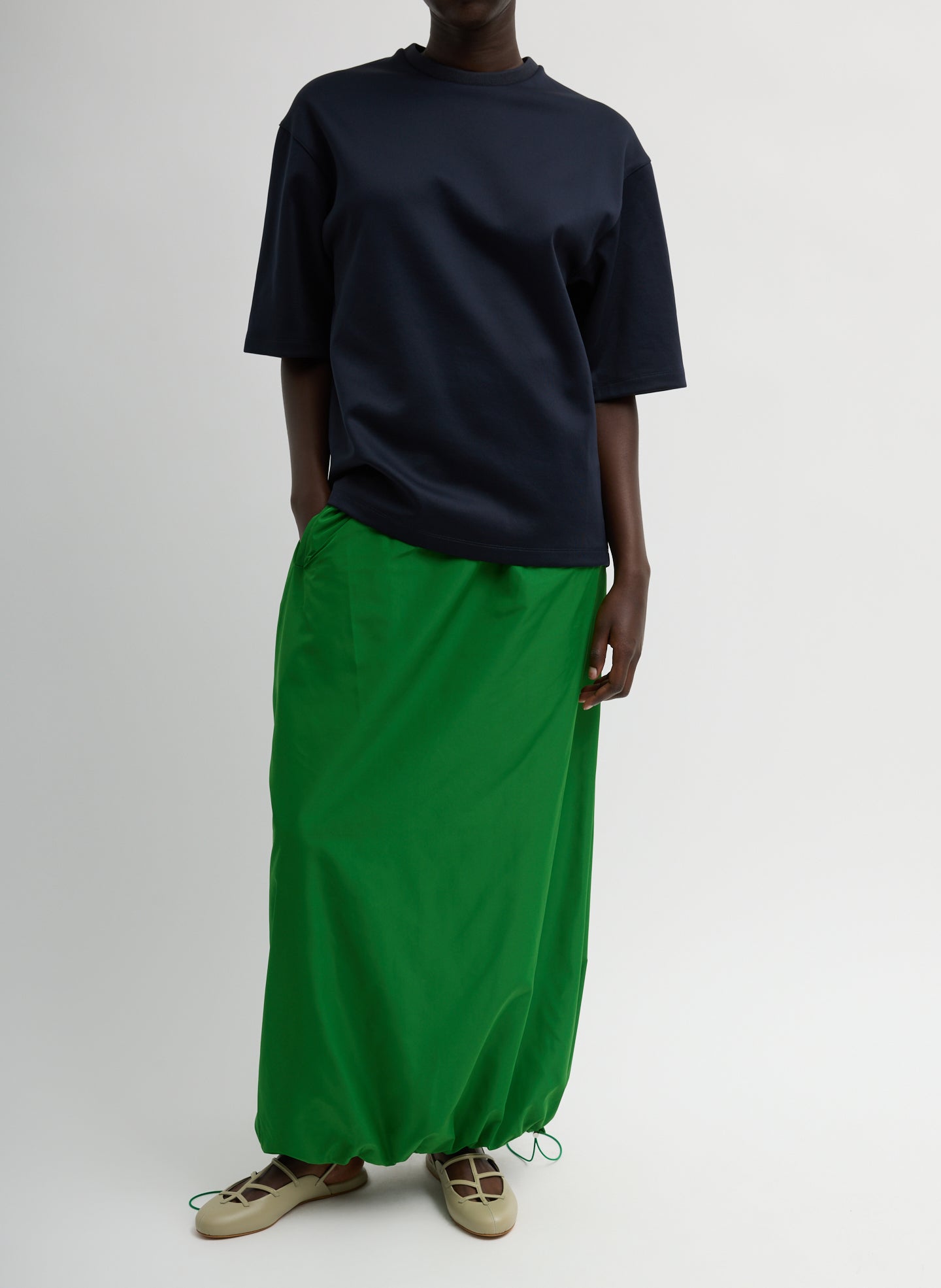 Active Knit Easy T-Shirt | Tibi Navy