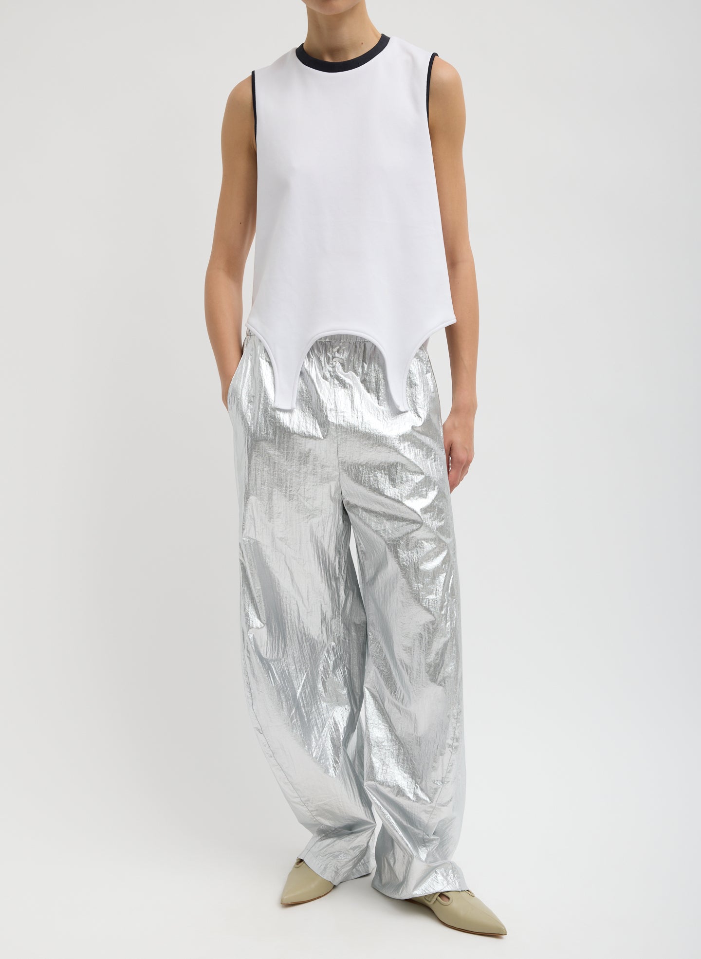 Active Knit Flip Tank | Tibi White