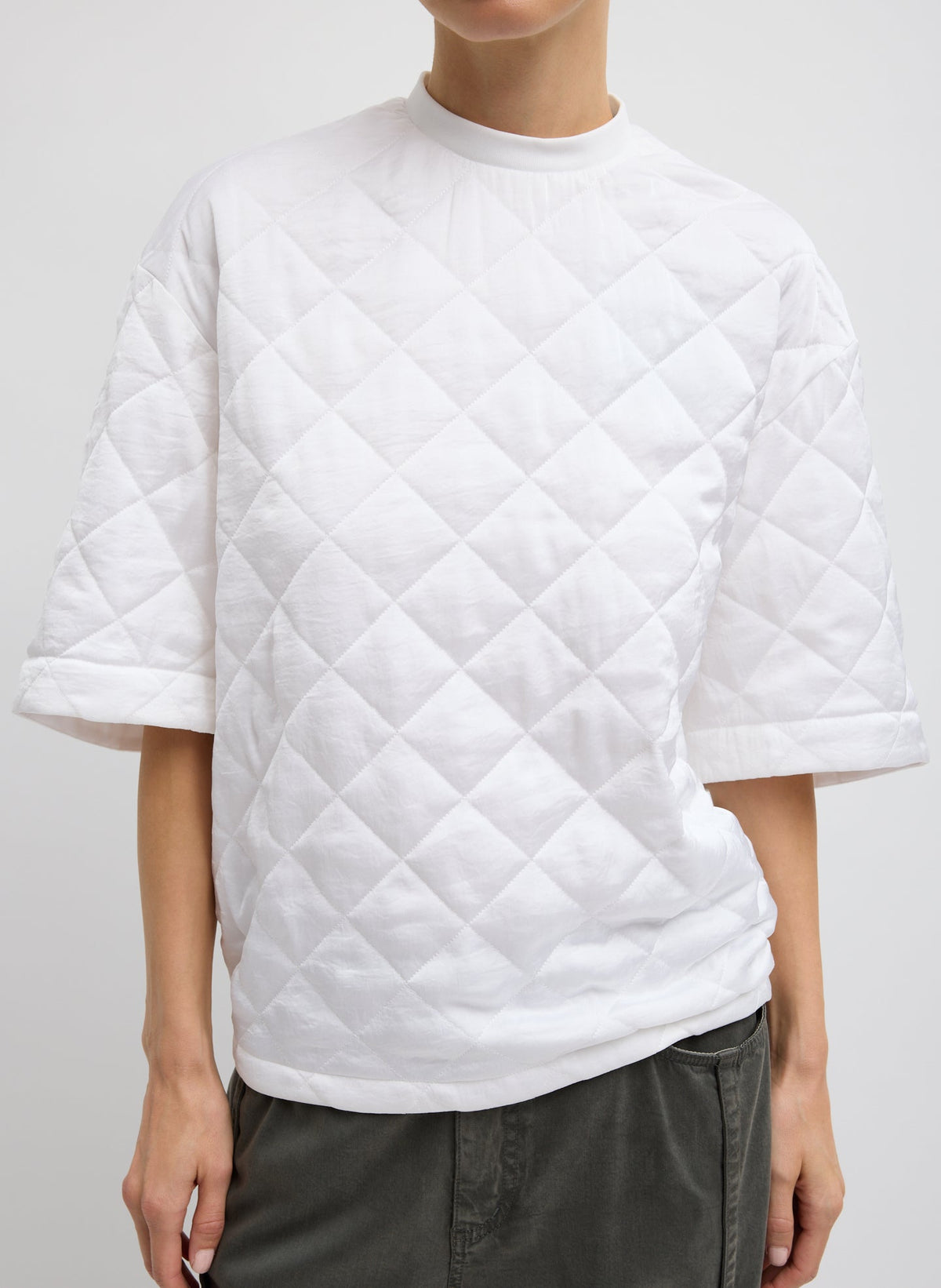 Cozy Quilting Anorak T-Shirt | Tibi White