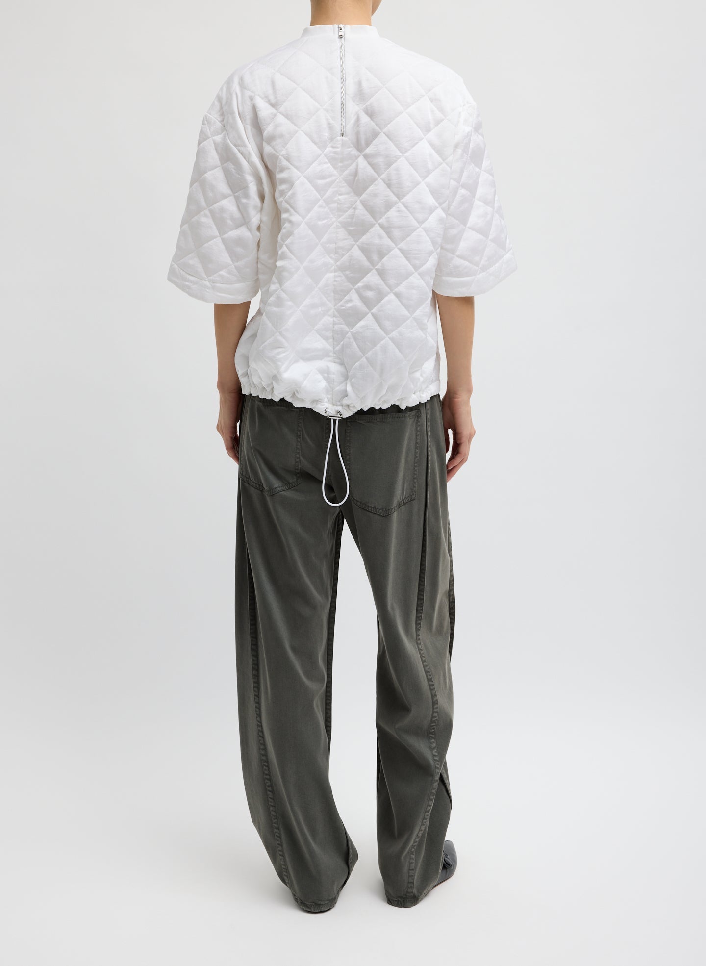 Cozy Quilting Anorak T-Shirt | Tibi White