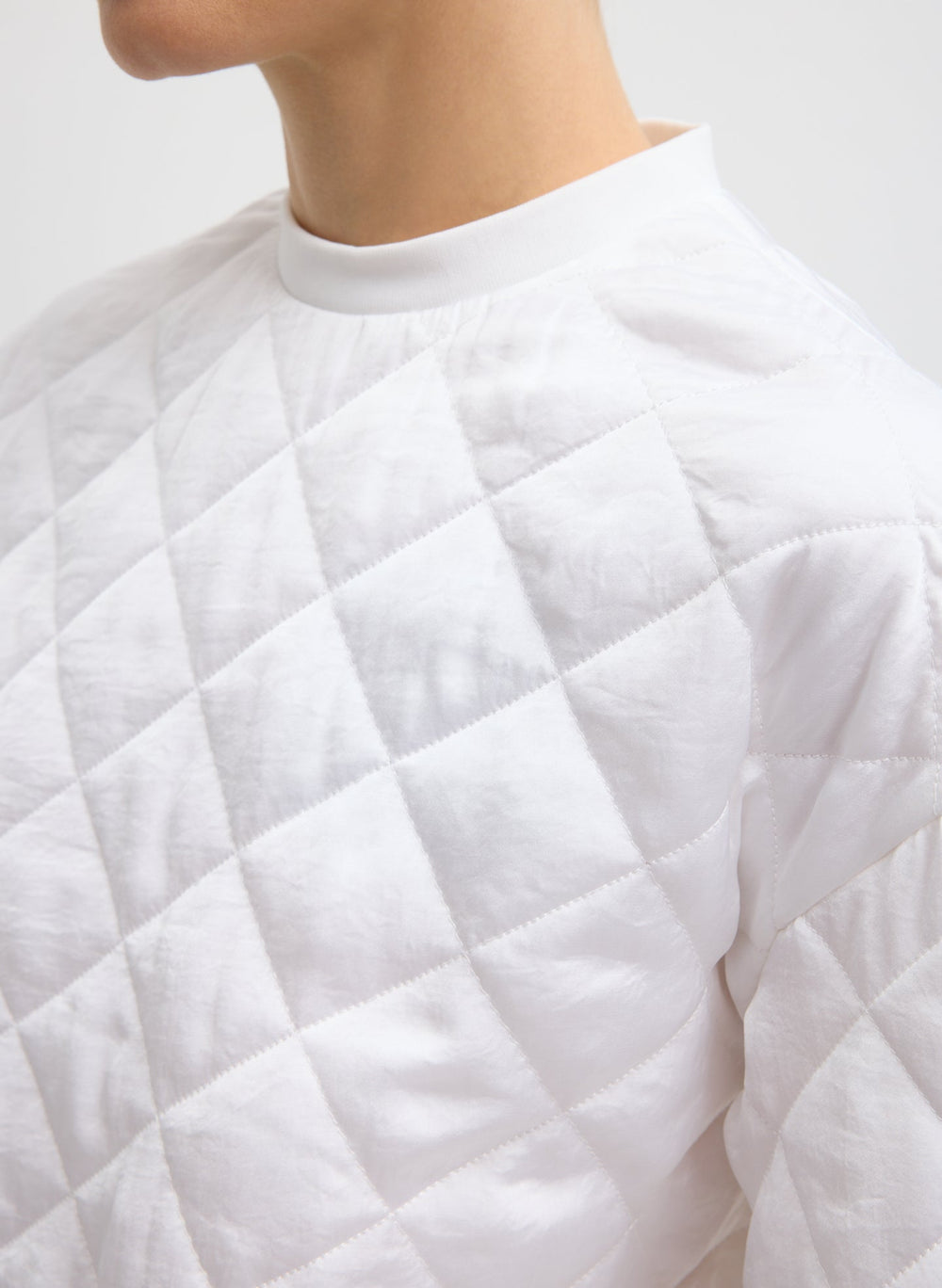 Cozy Quilting Anorak T-Shirt | Tibi White