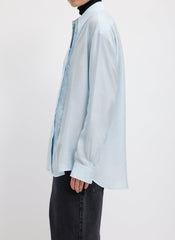 Silk Voile Easy Pintucked Shirt | Tibi Ice Blue