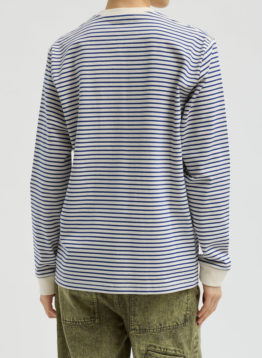 Striped Perfect Unisex Long Sleeve T-Shirt | Tibi Blue/White Multi