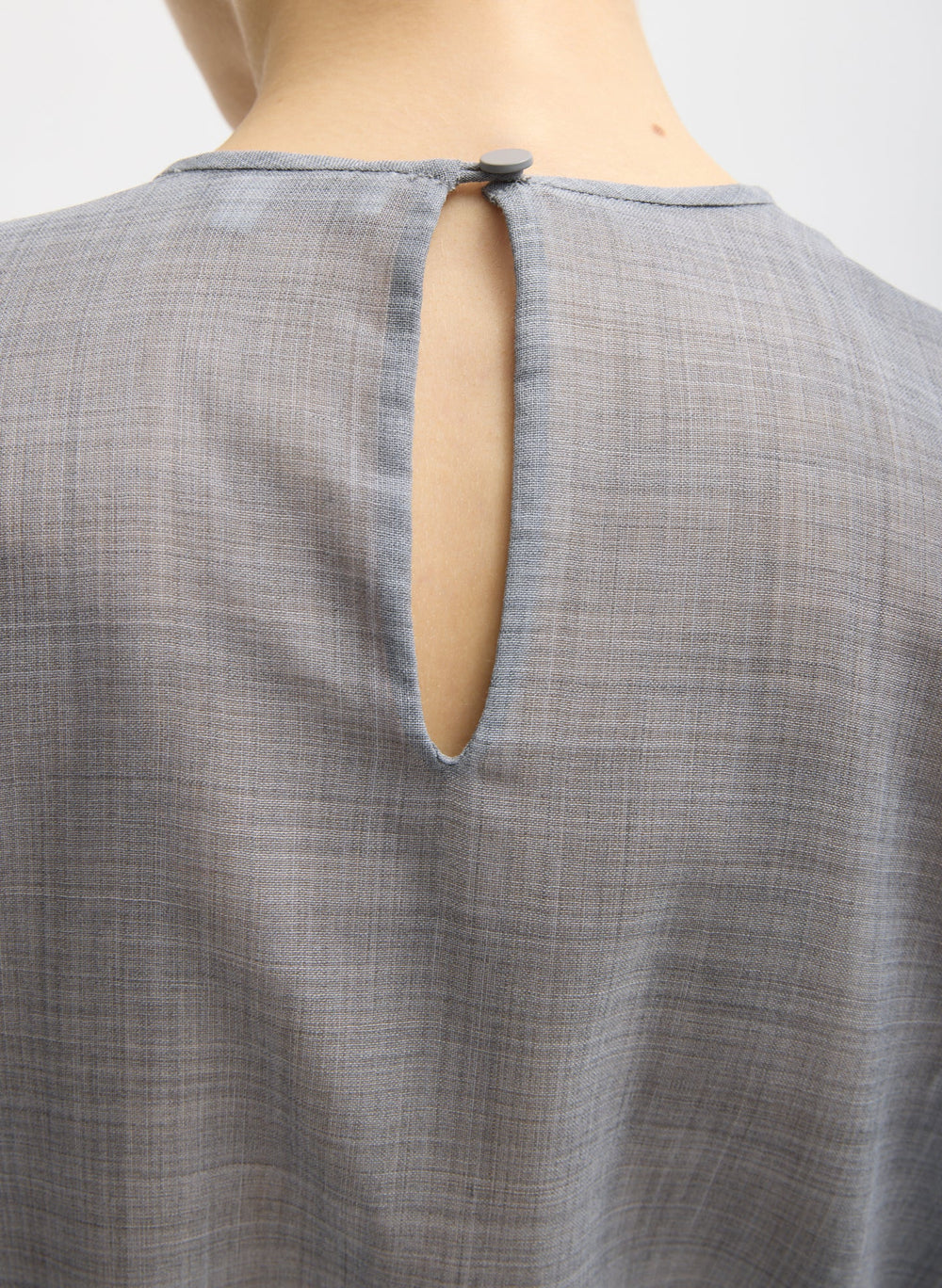 Sheer Wool Gauze Easy T-Shirt | Tibi Heather Grey
