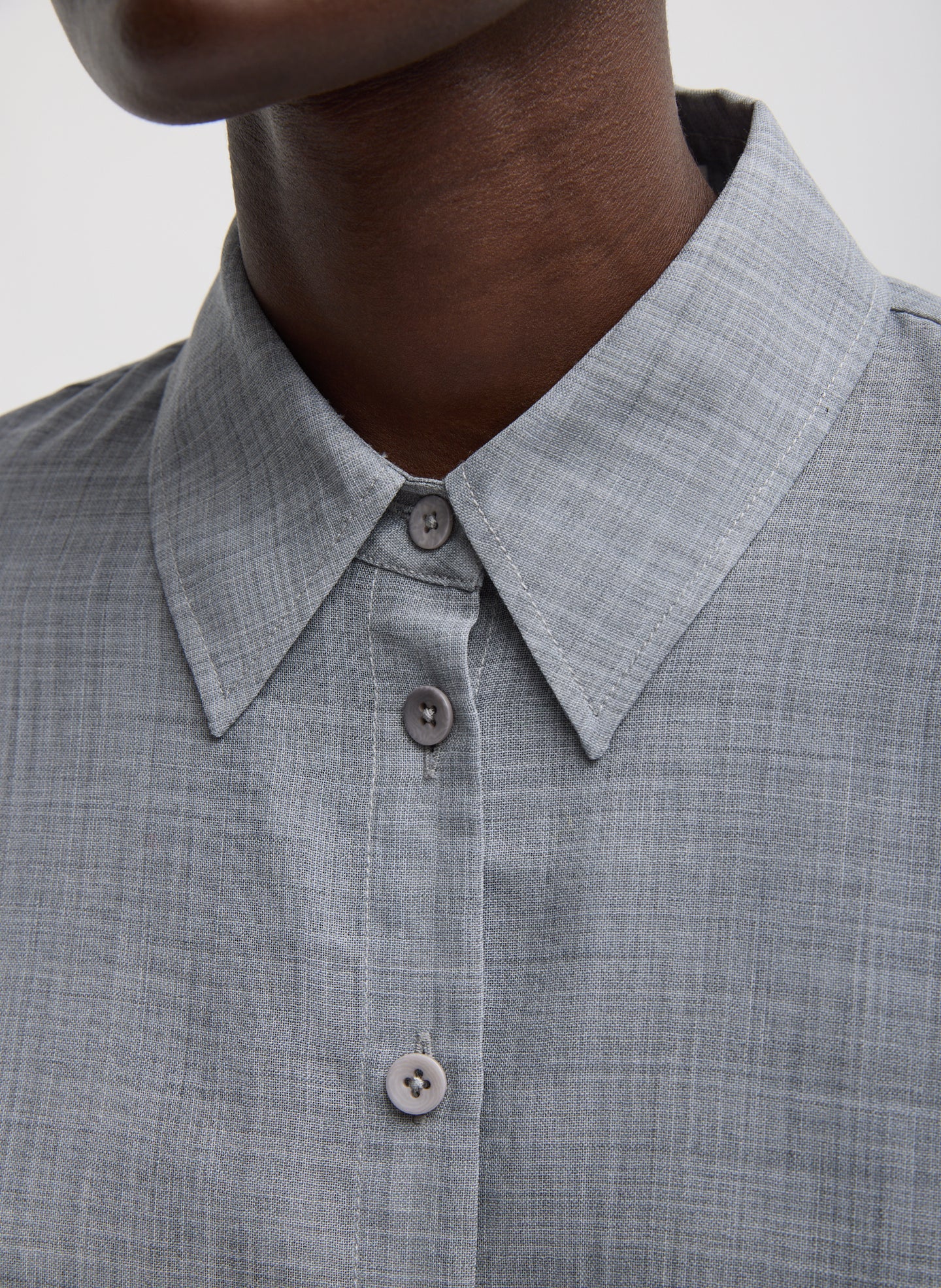 Sheer Wool Gauze Oversized Shirt | Tibi Heather Grey