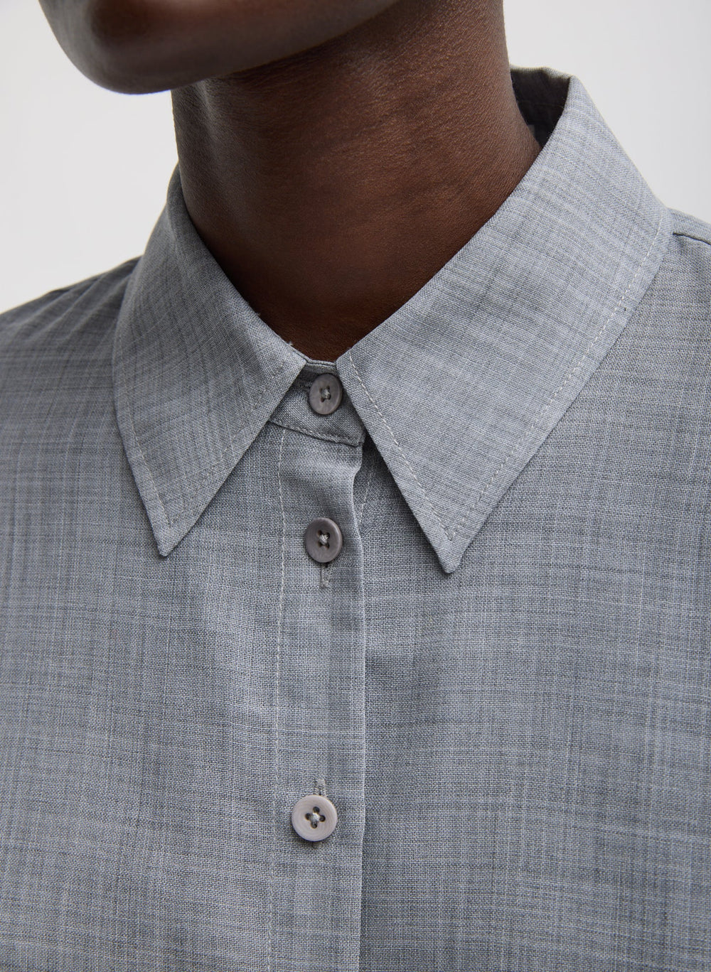 Sheer Wool Gauze Oversized Shirt | Tibi Heather Grey
