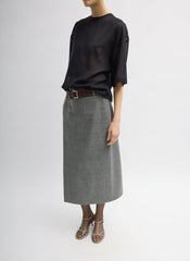 Sheer Wool Gauze Easy T-Shirt | Tibi Navy