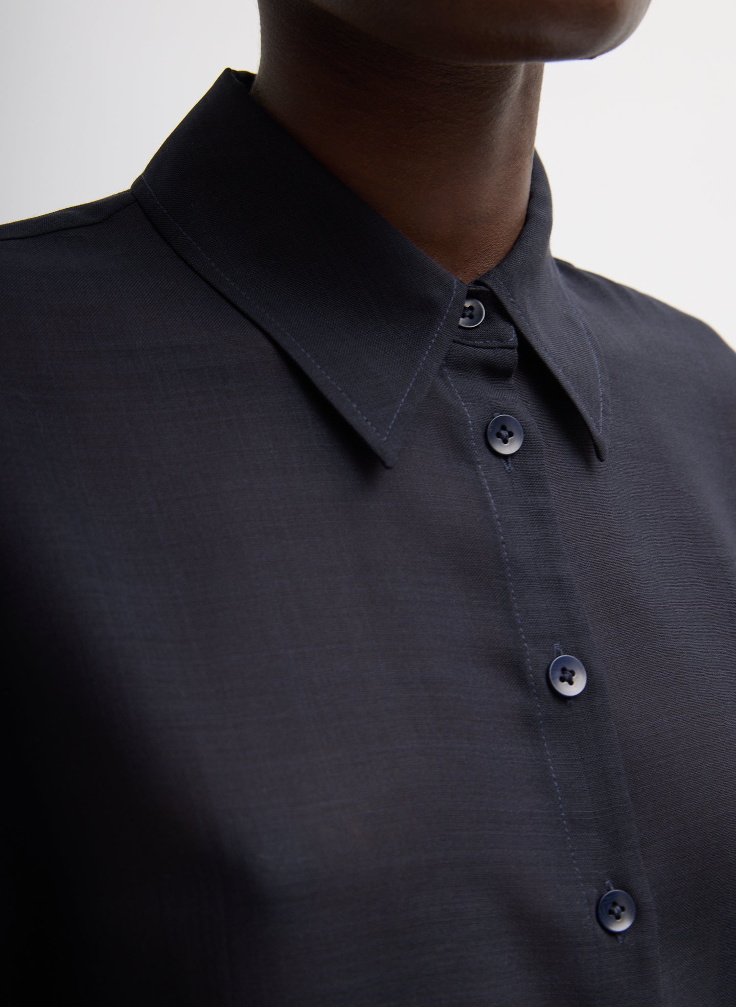 Sheer Wool Gauze Oversized Shirt | Tibi Navy