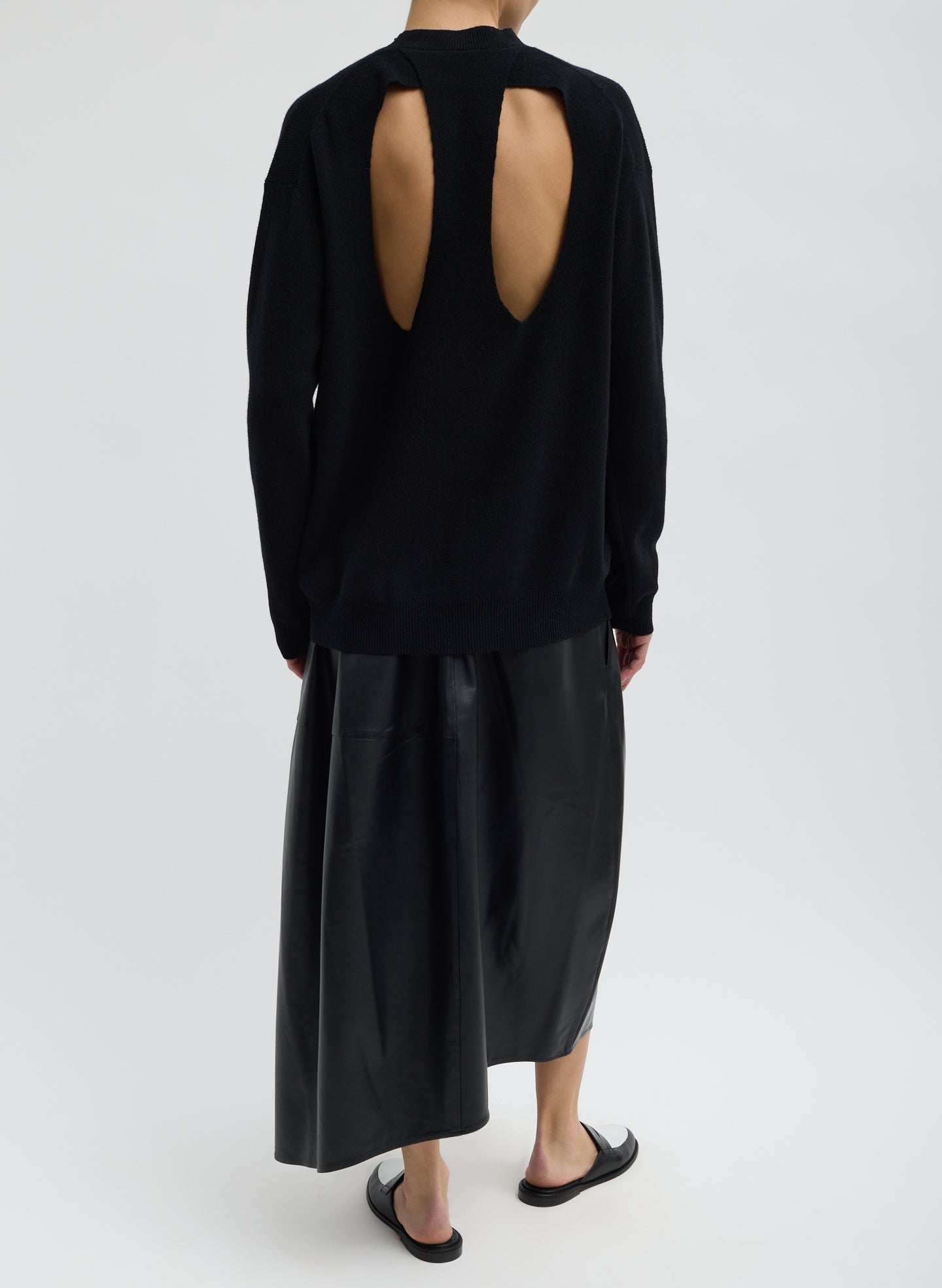 Leather Asymmetrical Balloon Skirt | Tibi Black