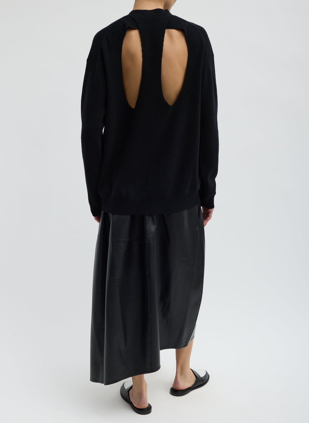 Leather Asymmetrical Balloon Skirt | Tibi Black