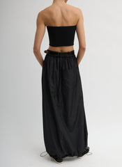 Italian Sporty Nylon Maxi Anorak Skirt | Tibi Black