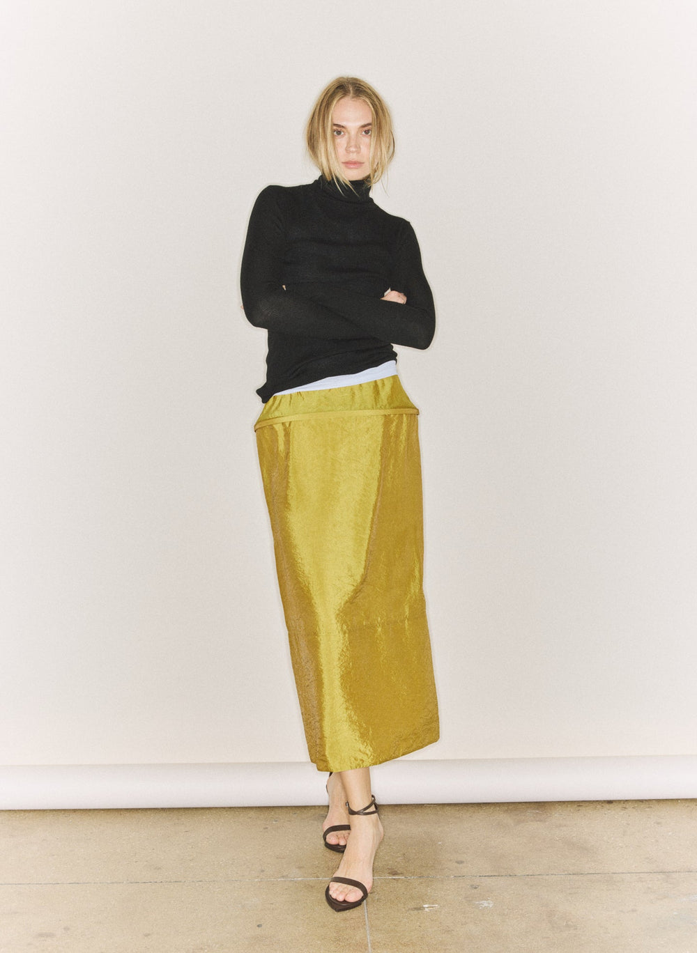 Chassis Hoop Pencil Skirt | Tibi Dijon