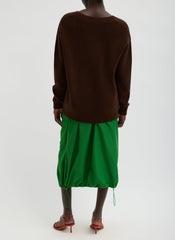 Italian Sporty Nylon Midi Anorak Skirt | Tibi Green