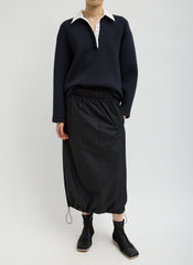 Italian Sporty Nylon Midi Anorak Skirt | Tibi Black