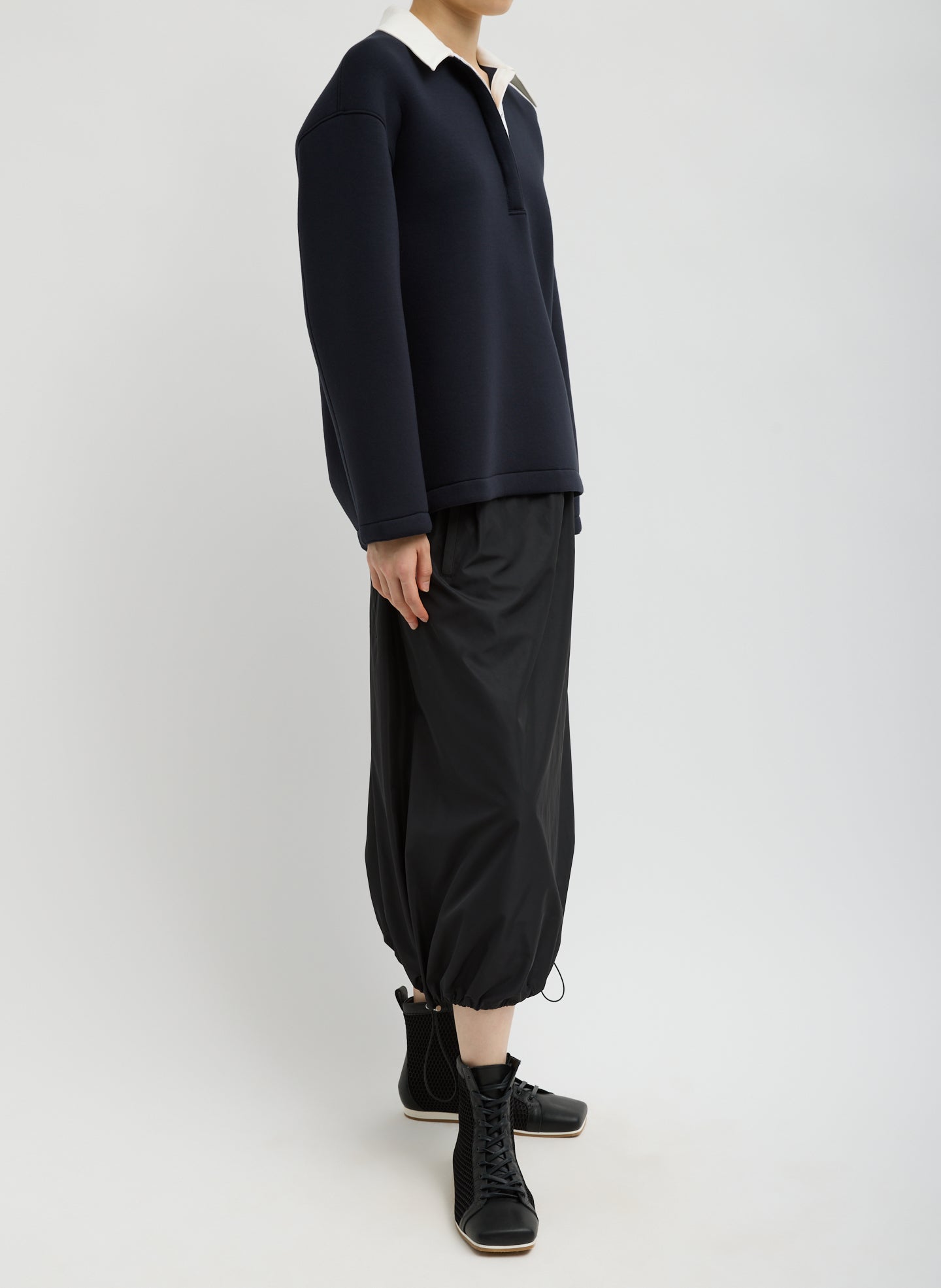 Italian Sporty Nylon Midi Anorak Skirt | Tibi Black