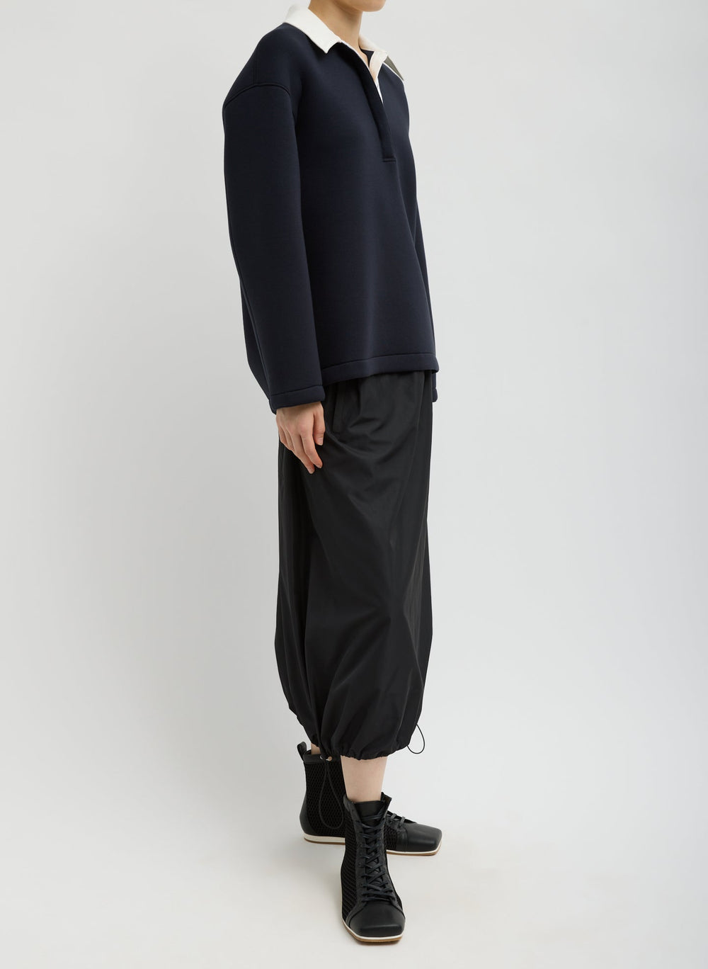 Italian Sporty Nylon Midi Anorak Skirt | Tibi Black