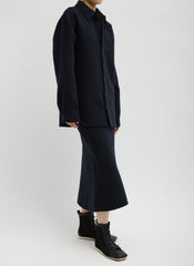 Luxe Double Faced Wool Angora Sculpted Skirt | Tibi Navy