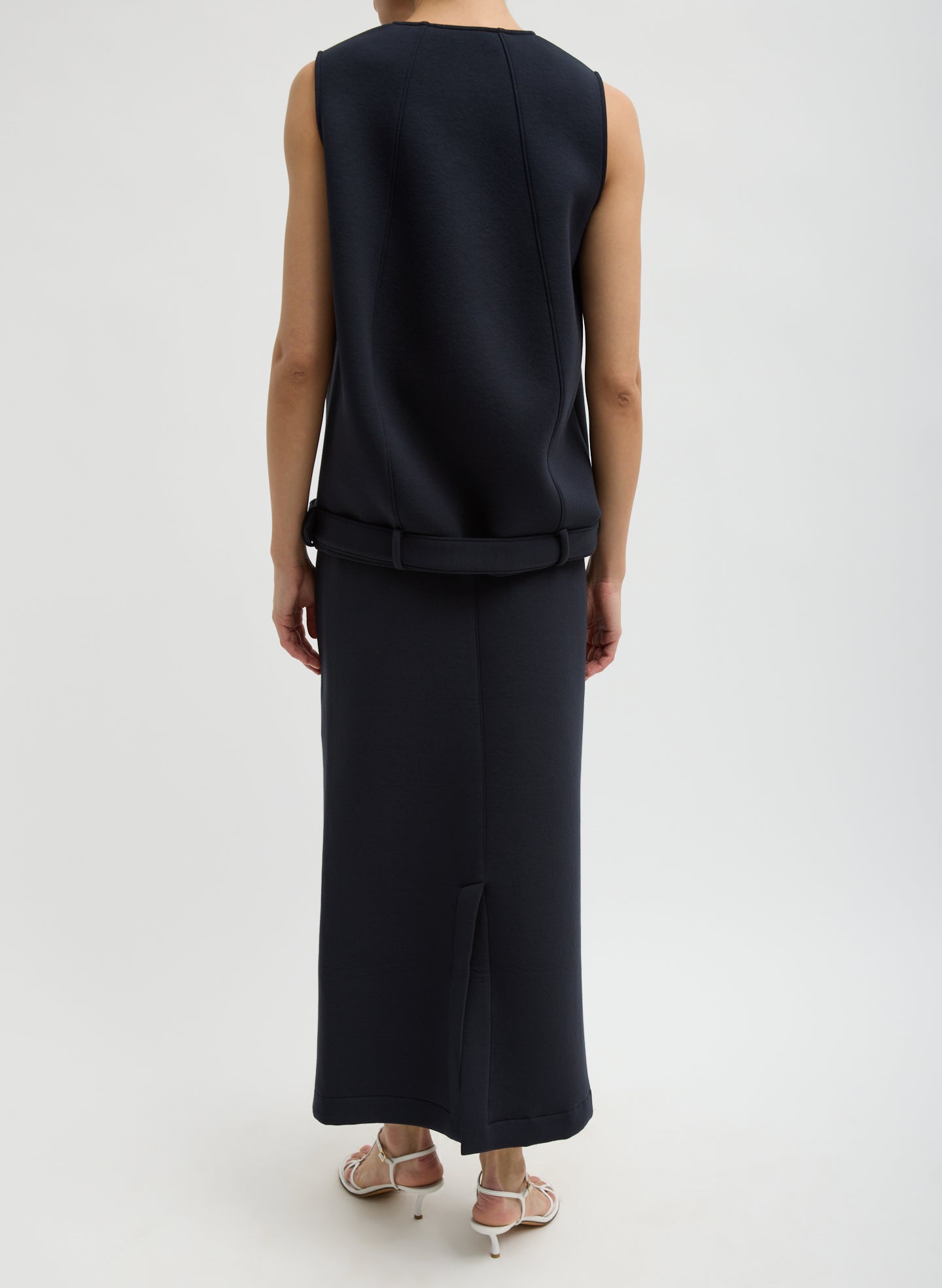 Bonded Viscose Maxi Wrap Skirt | Tibi Dark Navy