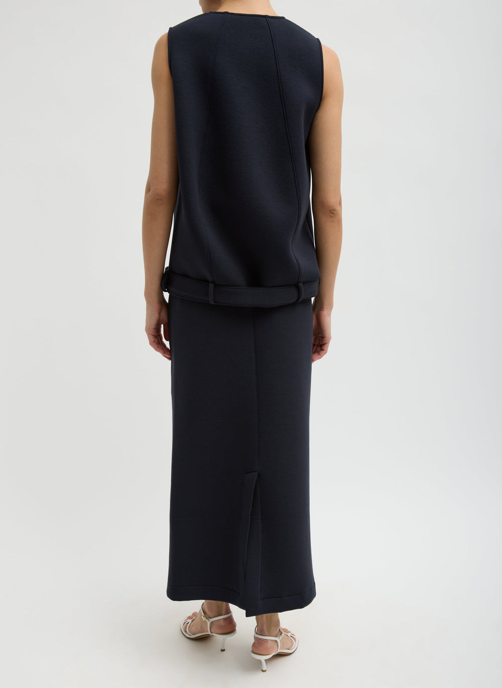 Bonded Viscose Maxi Wrap Skirt | Tibi Dark Navy