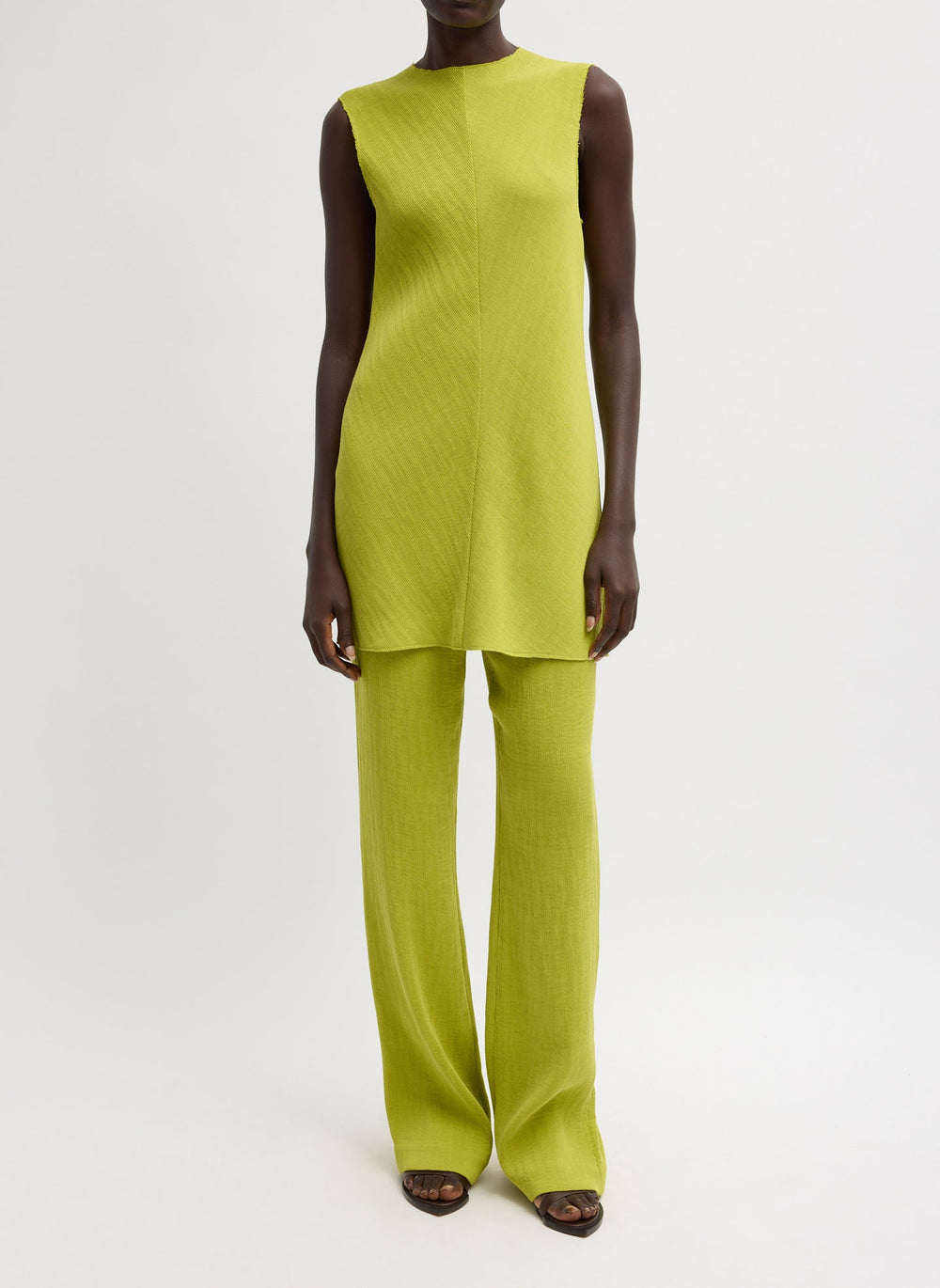 Viscose Plisse Corbit Pant | Tibi Pea Pod