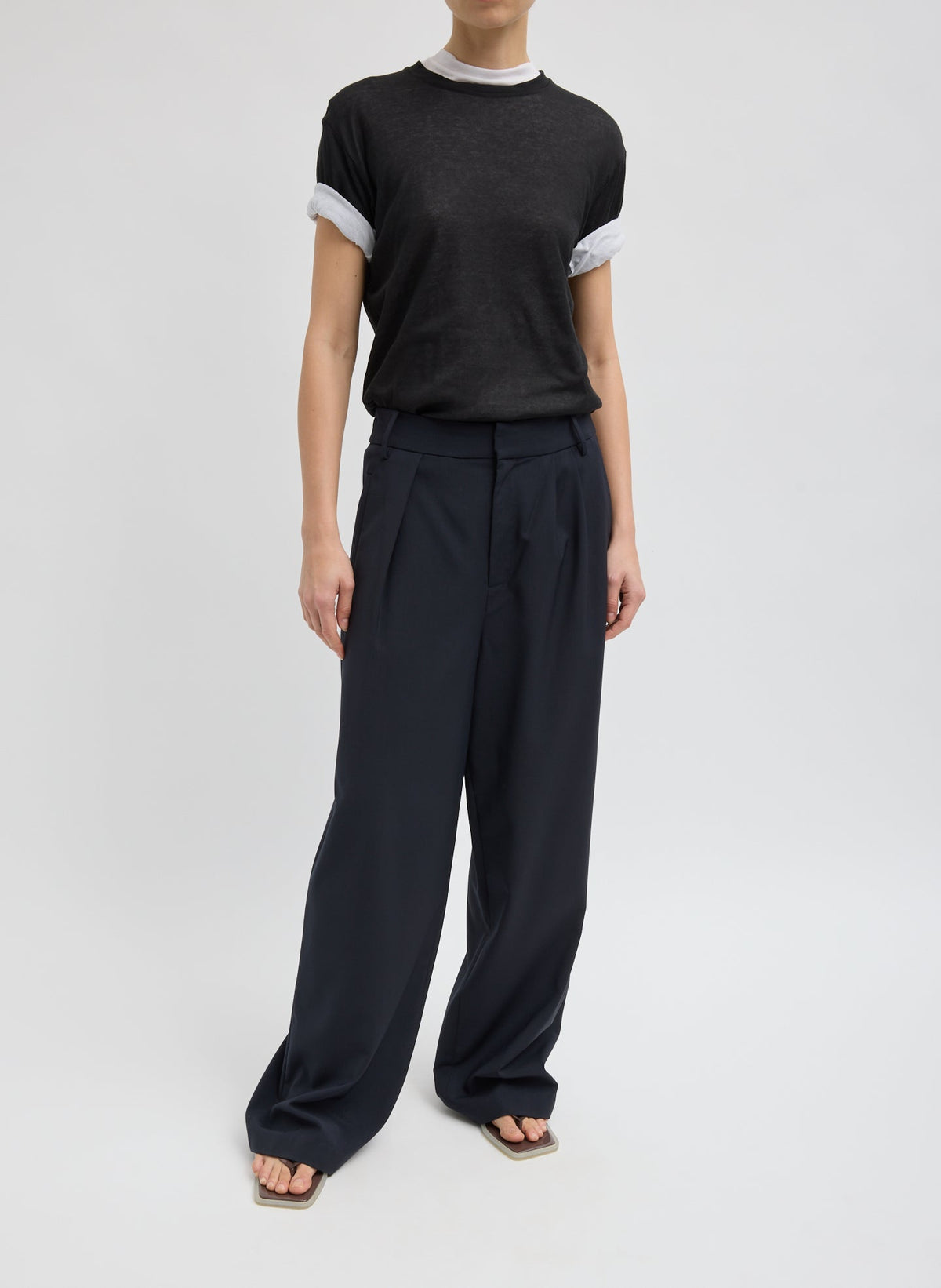 Tropical Wool Stella Pant | Tibi Navy