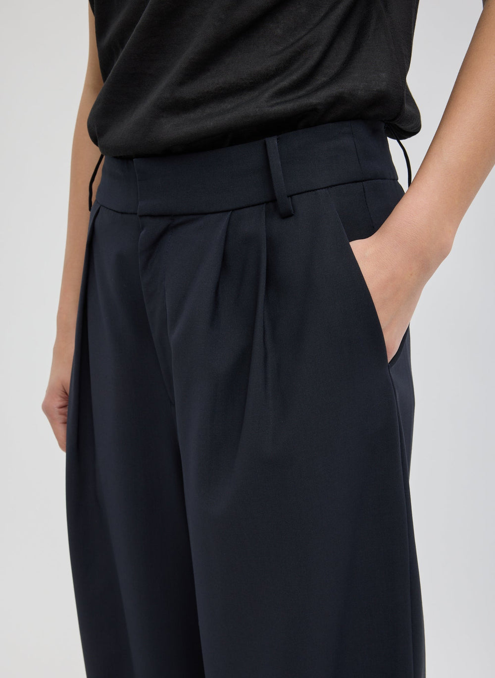 Tropical Wool Stella Pant | Tibi Navy